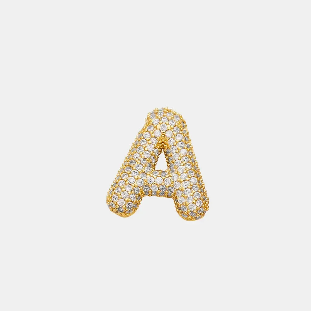 Inlaid Zircon Bubble Initial Necklace - VAleG