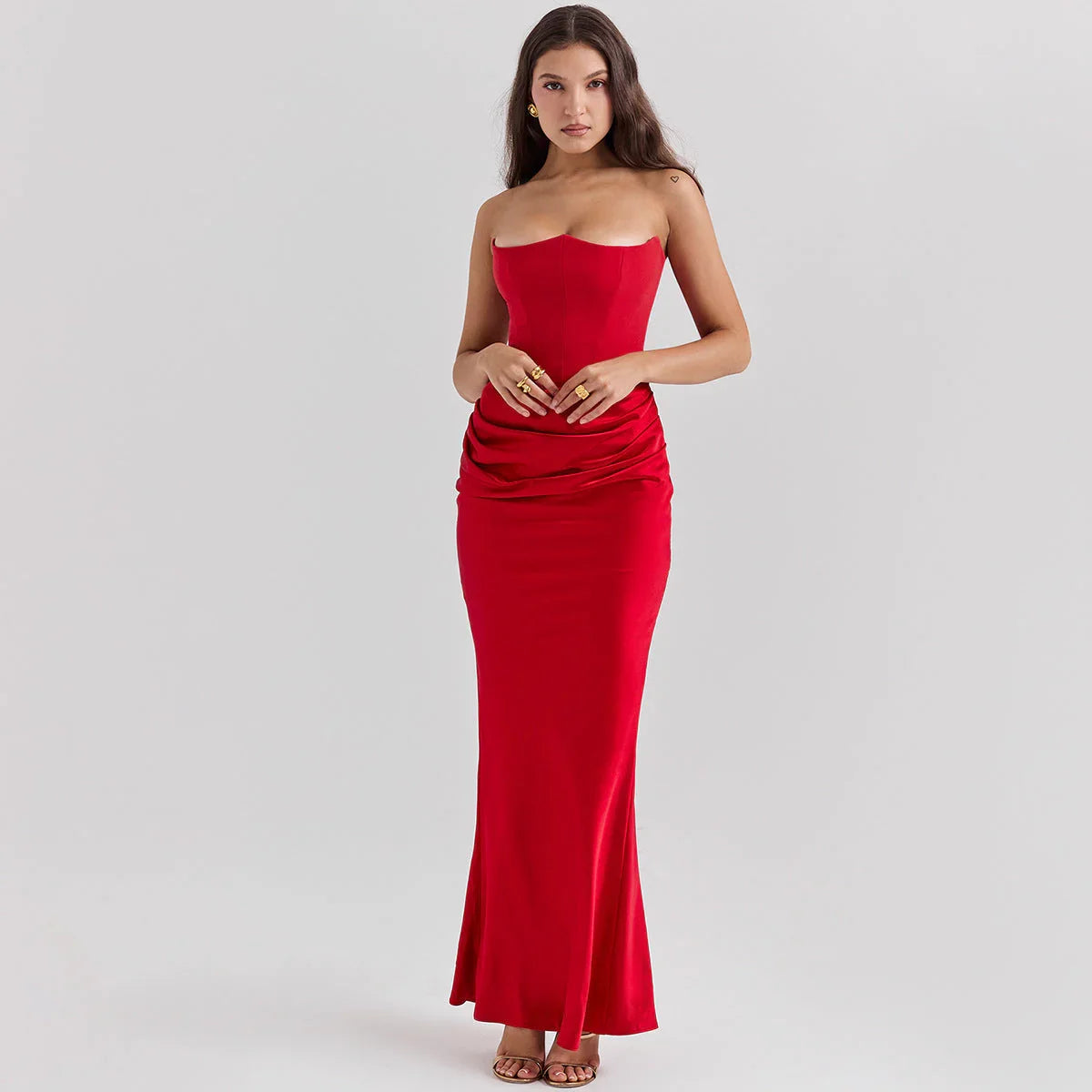 Slim Tube Top Long Dress Sexy Fashion Bandeau Backless Party Evening Dresses For Women Clothing - VAleG