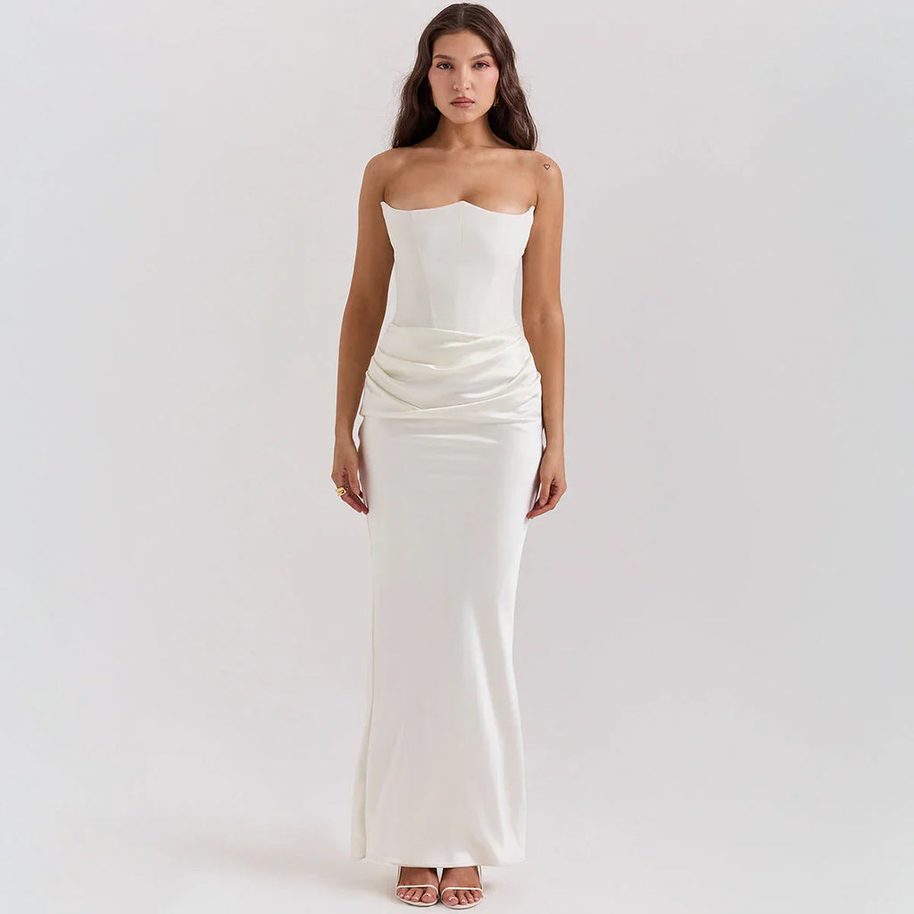 Slim Tube Top Long Dress Sexy Fashion Bandeau Backless Party Evening Dresses For Women Clothing - VAleG