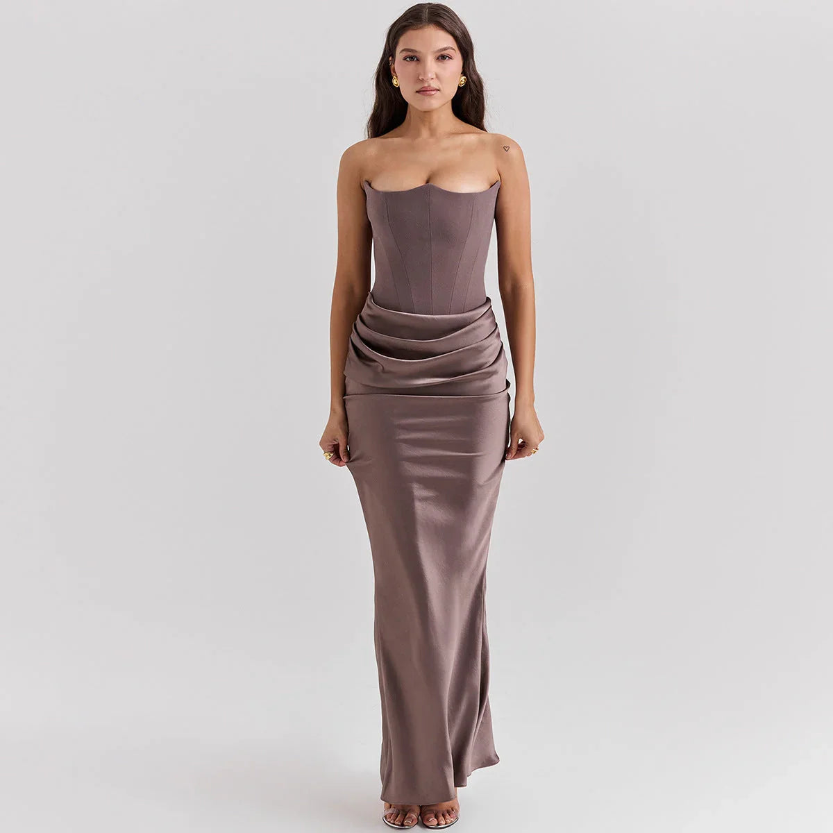 Slim Tube Top Long Dress Sexy Fashion Bandeau Backless Party Evening Dresses For Women Clothing - VAleG
