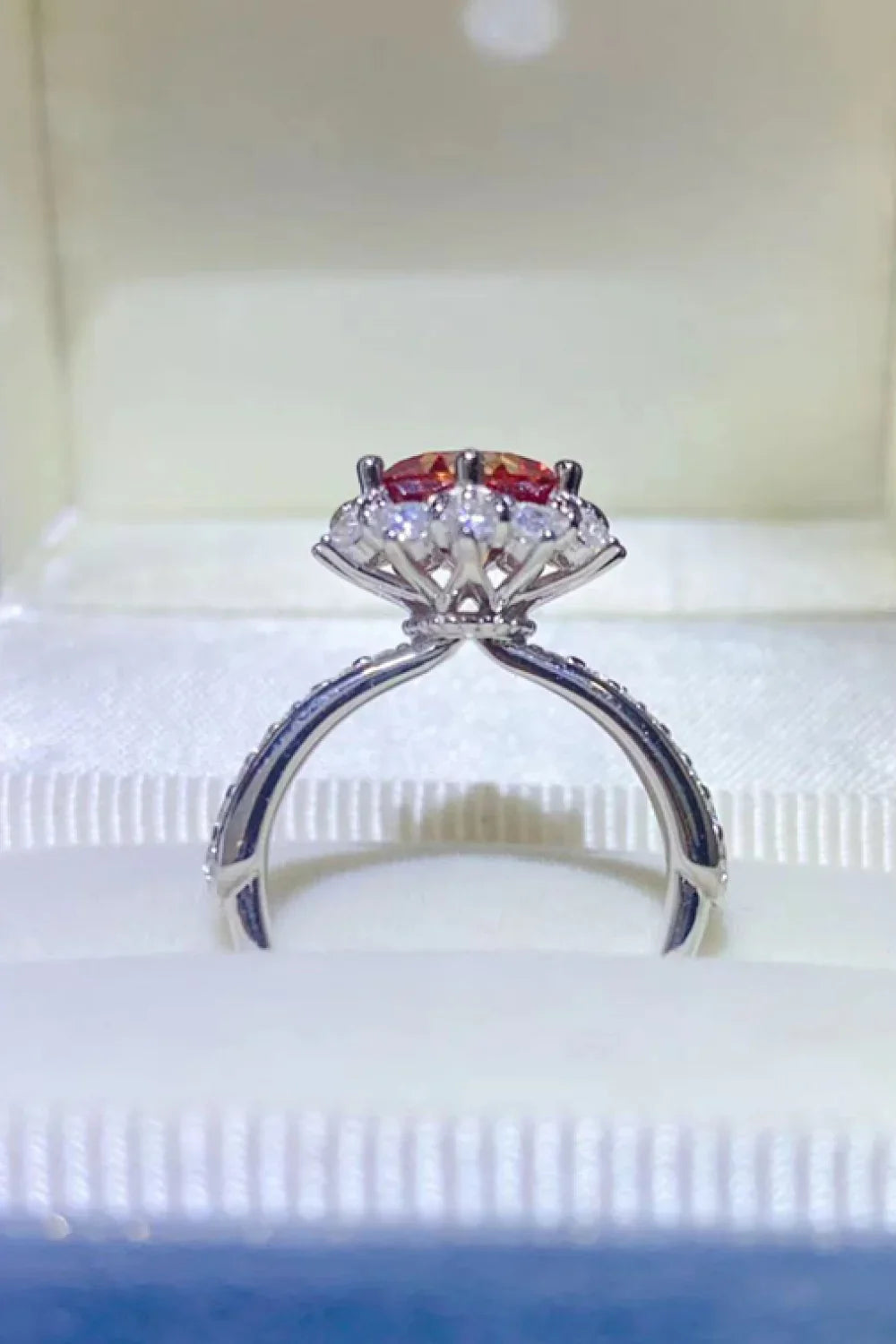 2 Carat Moissanite 925 Sterling Silver Halo Ring - VAleG