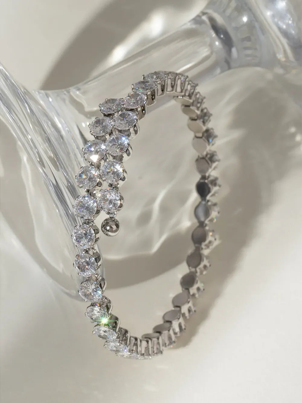 Stainless Steel Inlaid Zircon Bracelet - VAleG