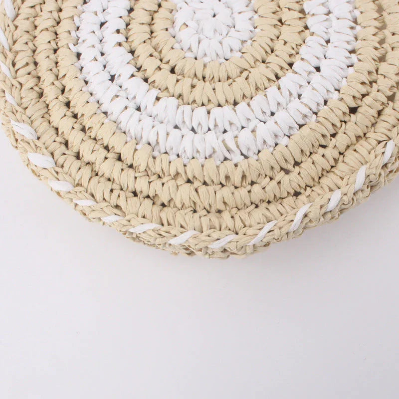 Beach Braided Bag Round Tote Shoulder - VAleG
