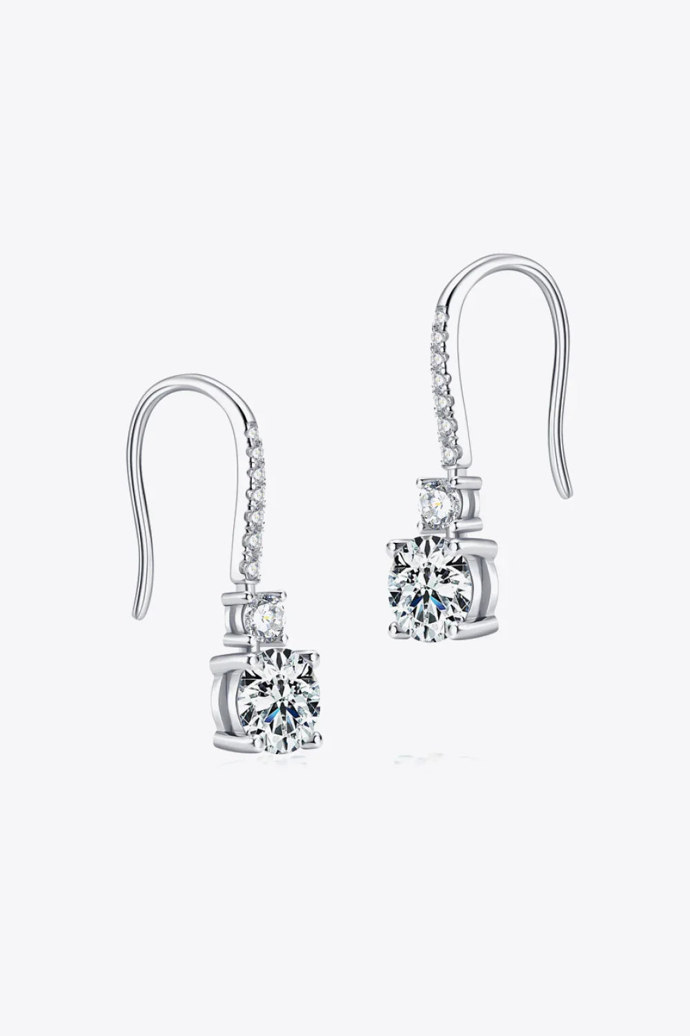 2 Carat Moissanite 925 Sterling Silver Drop Earrings - VAleG