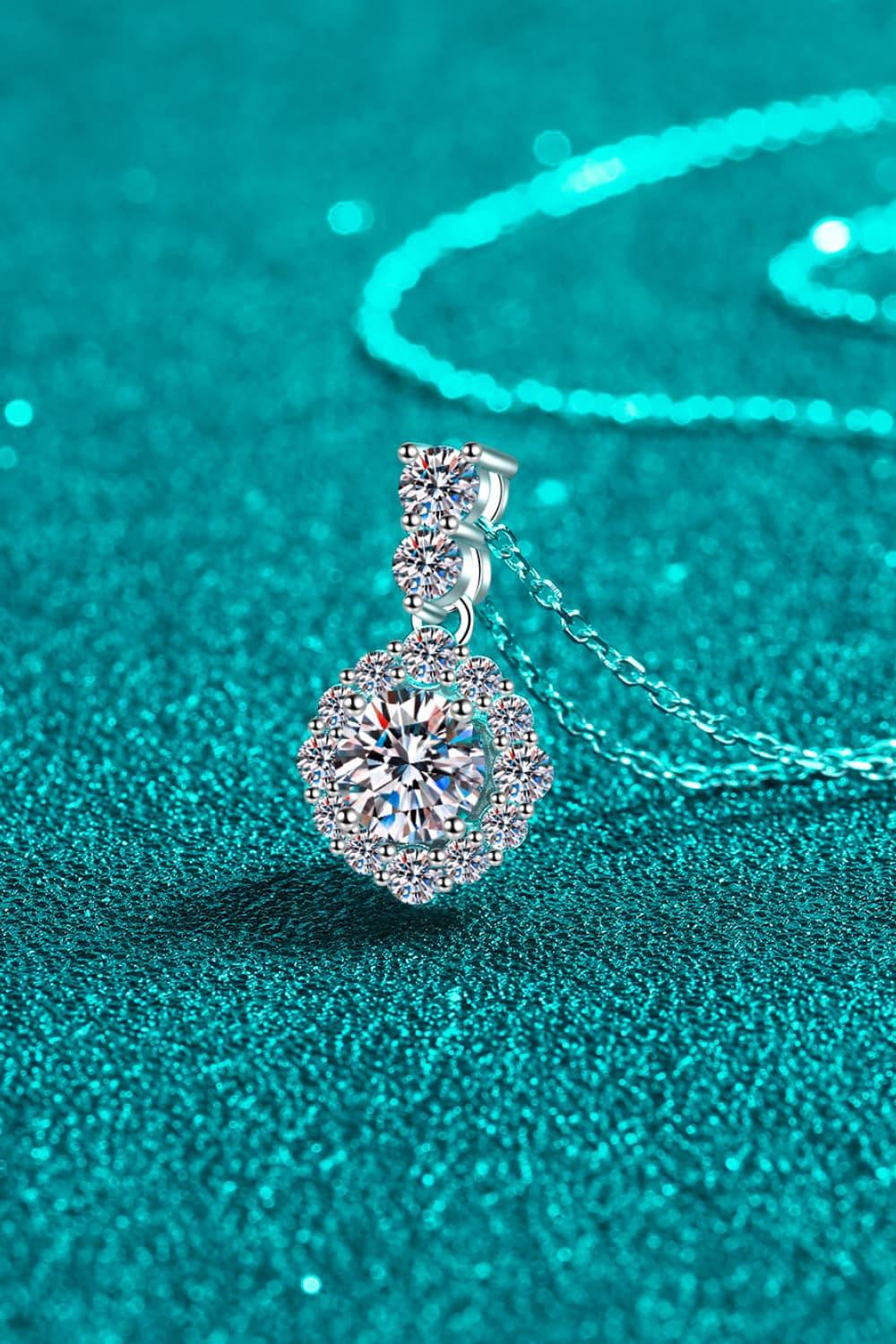 1 Carat Moissanite 925 Sterling Silver Necklace - VAleG