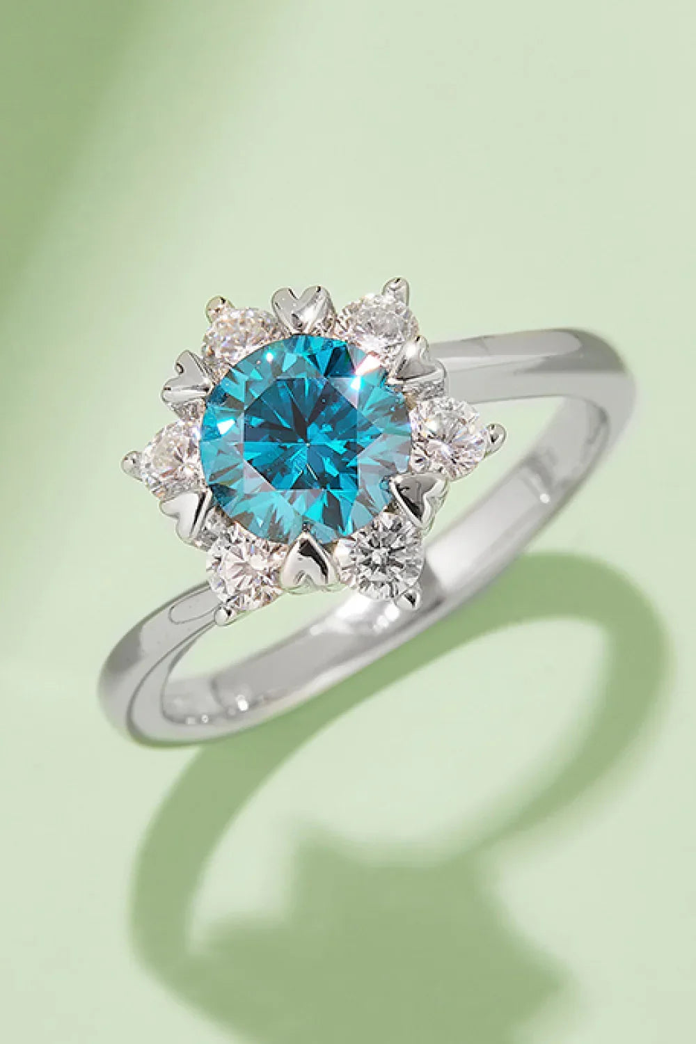 1 Carat Moissanite 925 Sterling Silver Cluster Ring - VAleG