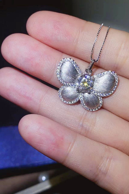 1 Carat Moissanite Butterfly Pendant Necklace - VAleG