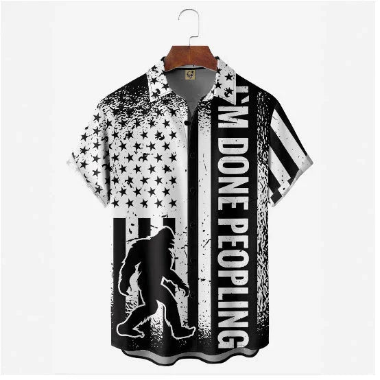 Creative 3D Digital Printing Stylish Loose Short Sleeve Shirt - VAleG