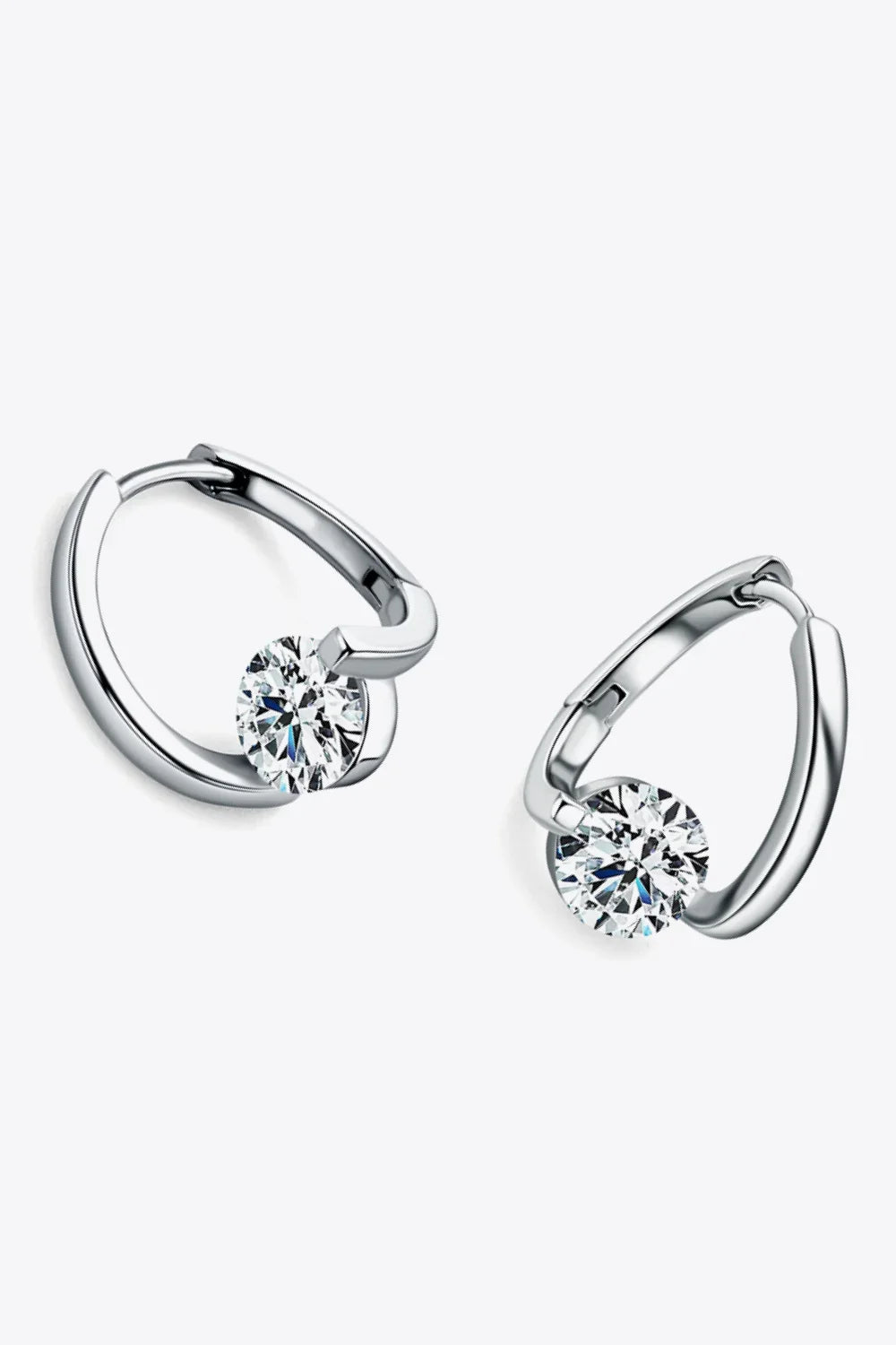 2 Carat Moissanite 925 Sterling Silver Heart Earrings - VAleG