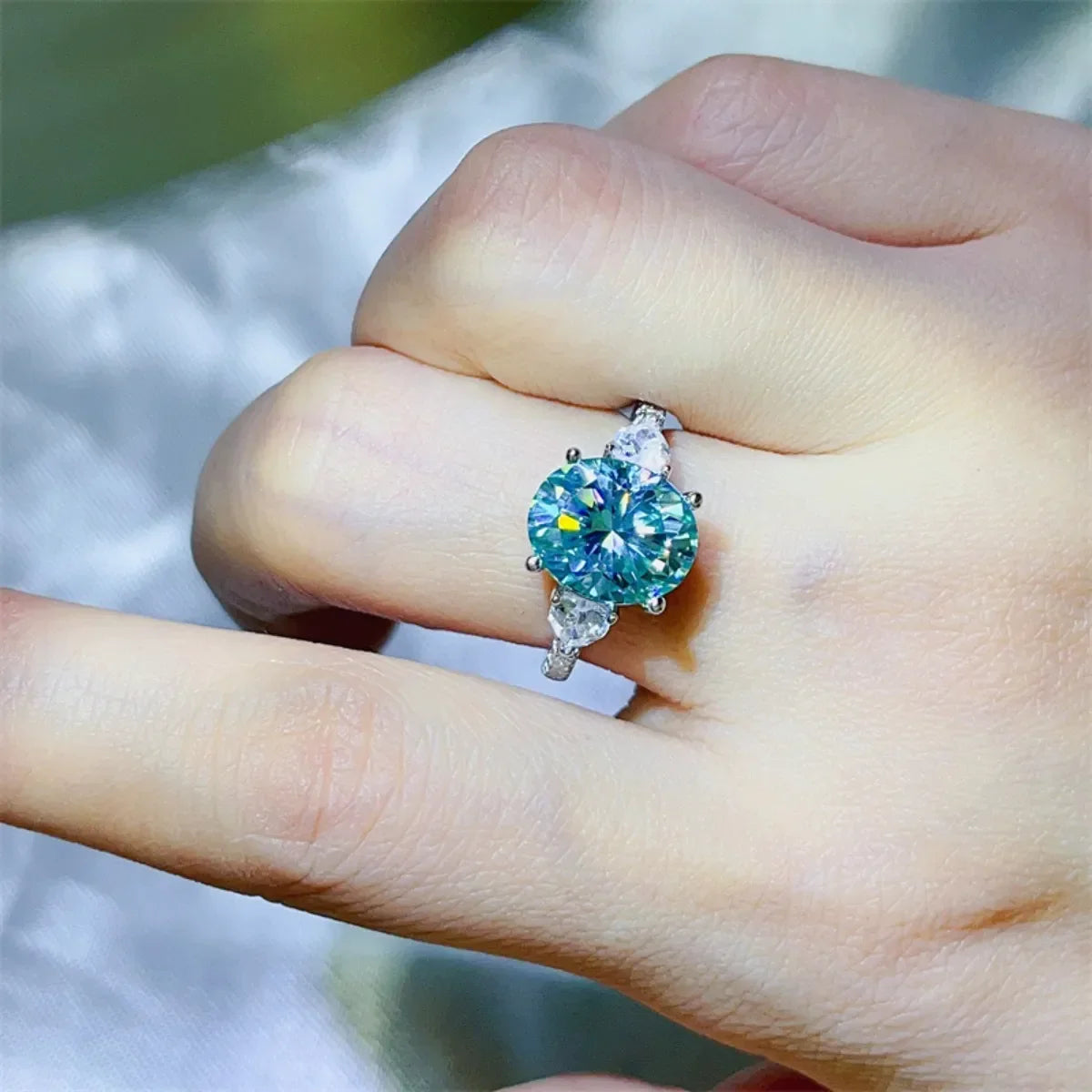 5 Carat Moissanite 925 Sterling Silver Ring - VAleG