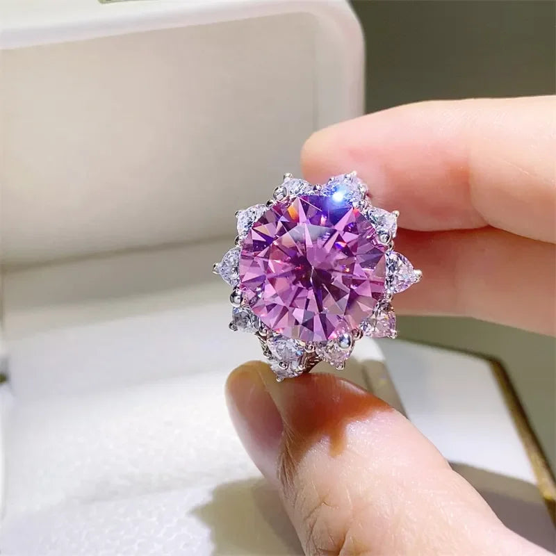 10 Carat Moissanite Zircon 925 Sterling Silver Ring - VAleG