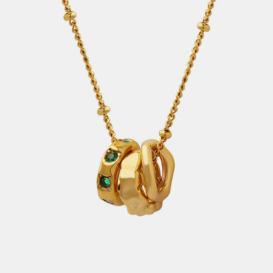 Titanium Steel Inlaid Zircon Pendant Necklace - VAleG