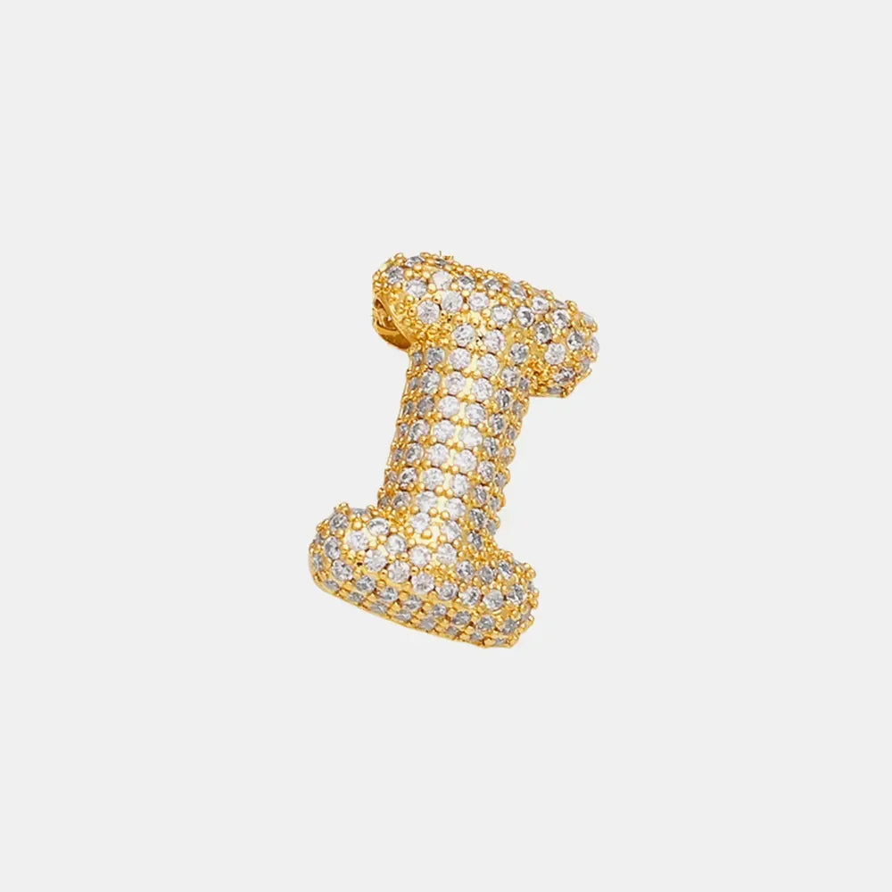 Inlaid Zircon Bubble Initial Necklace - VAleG