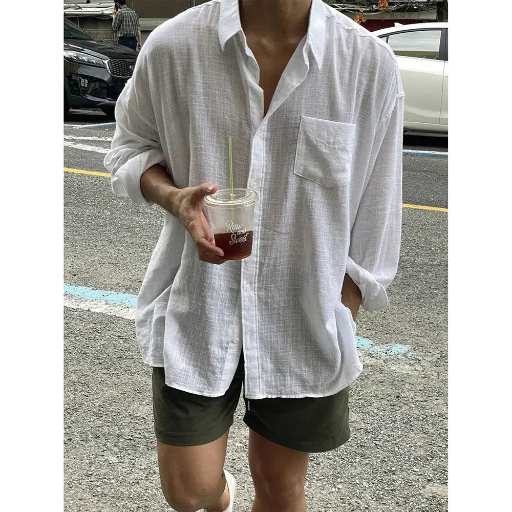 Korean Style Breathable Long Sleeves Shirt - VAleG