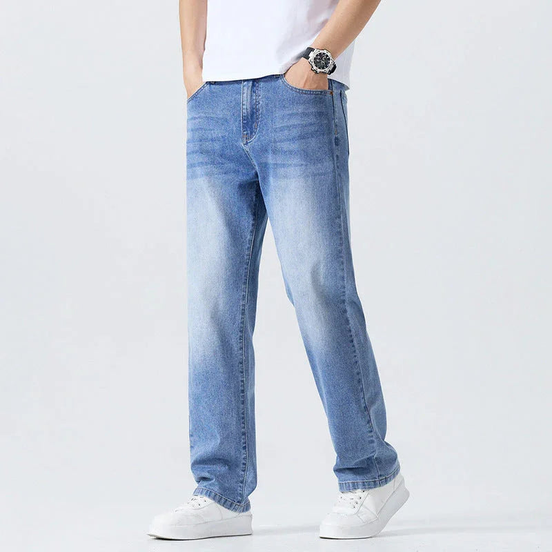 Washed Cleanfit Men's Light Blue Jeans - VAleG