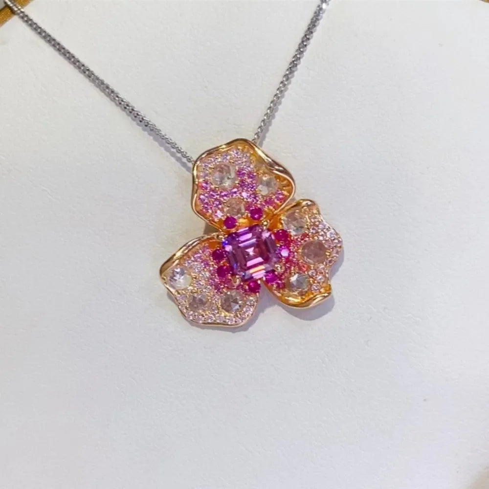 2 Carat Moissanite 925 Sterling Silver Pendant Necklace - VAleG