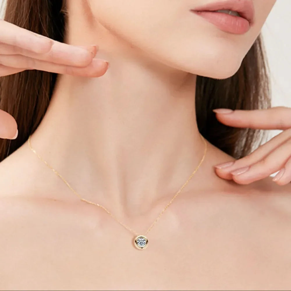 1 Carat Moissanite 925 Sterling Silver Necklace - VAleG