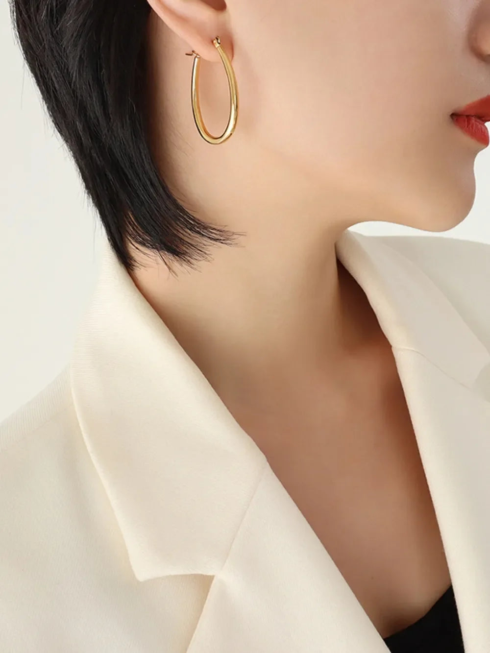 18K Gold-Plated Titanium Steel Earrings - VAleG