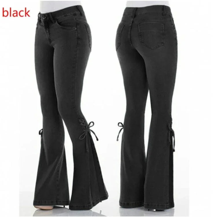 Ladies jeans mid-waisted denim trousers stretch jeans - VAleG