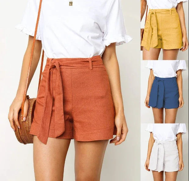 Women's pants with loose ties and high waist - VAleG