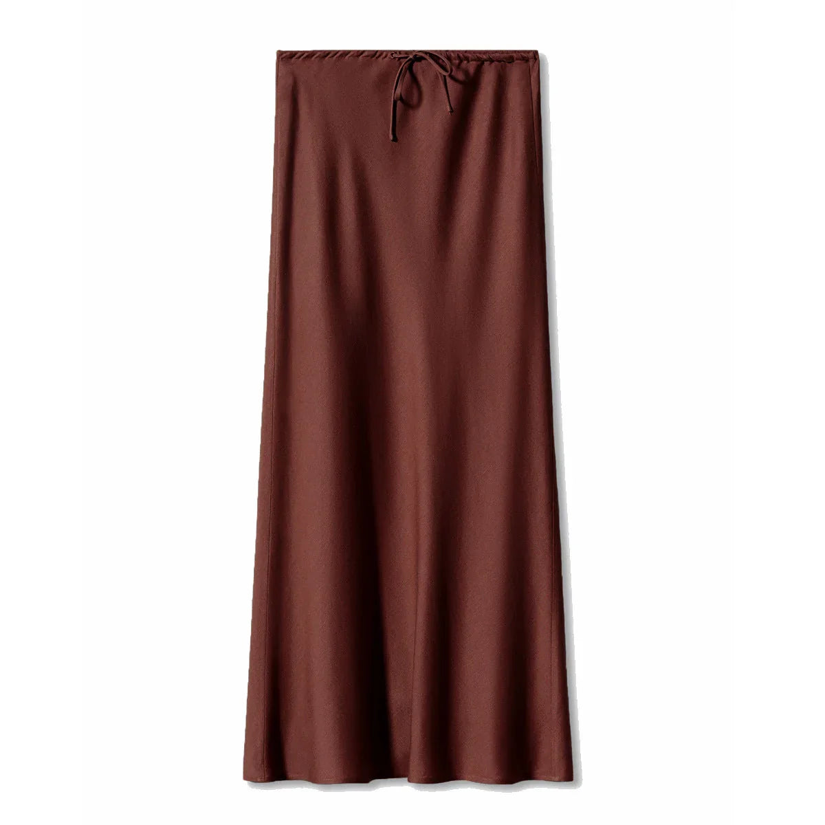 High Quality Satin Dress High Waist Drawstring Lace-up Solid Skirt Women - VAleG