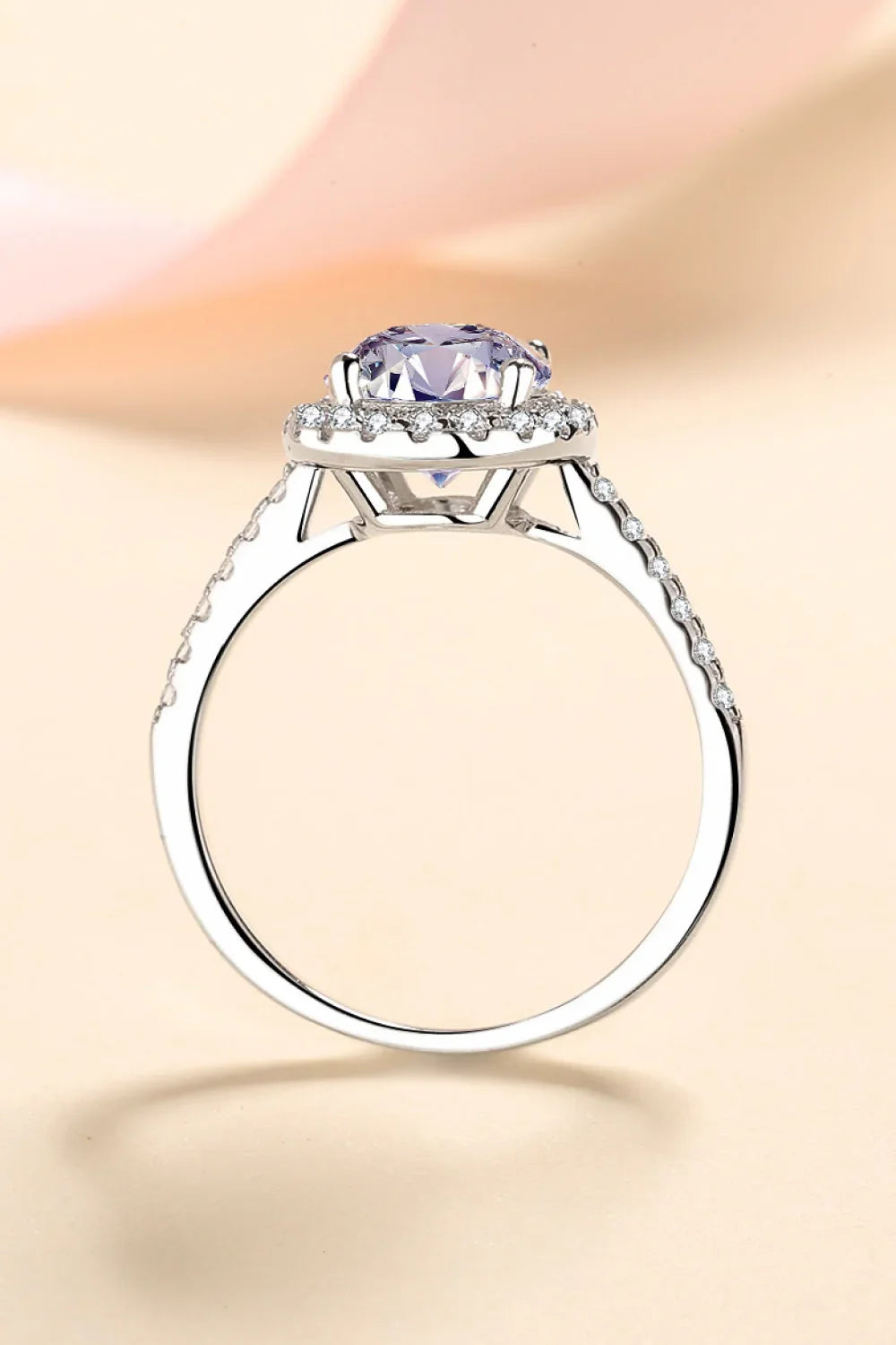 2 Carat Moissanite 925 Sterling Silver Halo Ring - VAleG