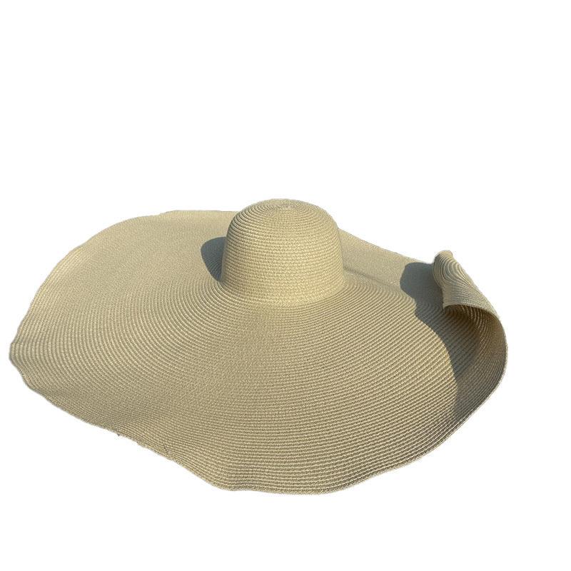 Foldable Beach Straw Oversized Sun Hat - VAleG