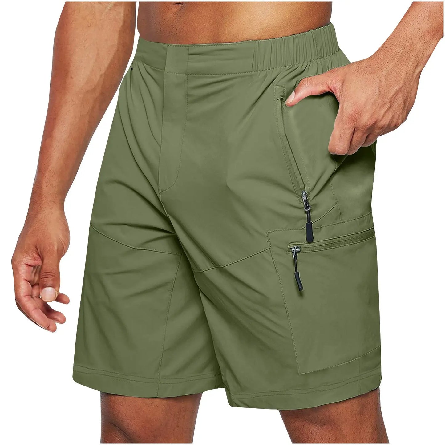 Pantaloncini estivi casual da uomo con elastico in vita, vestibilità comoda, alla moda, lunghi fino al ginocchio, a gamba dritta VAleG