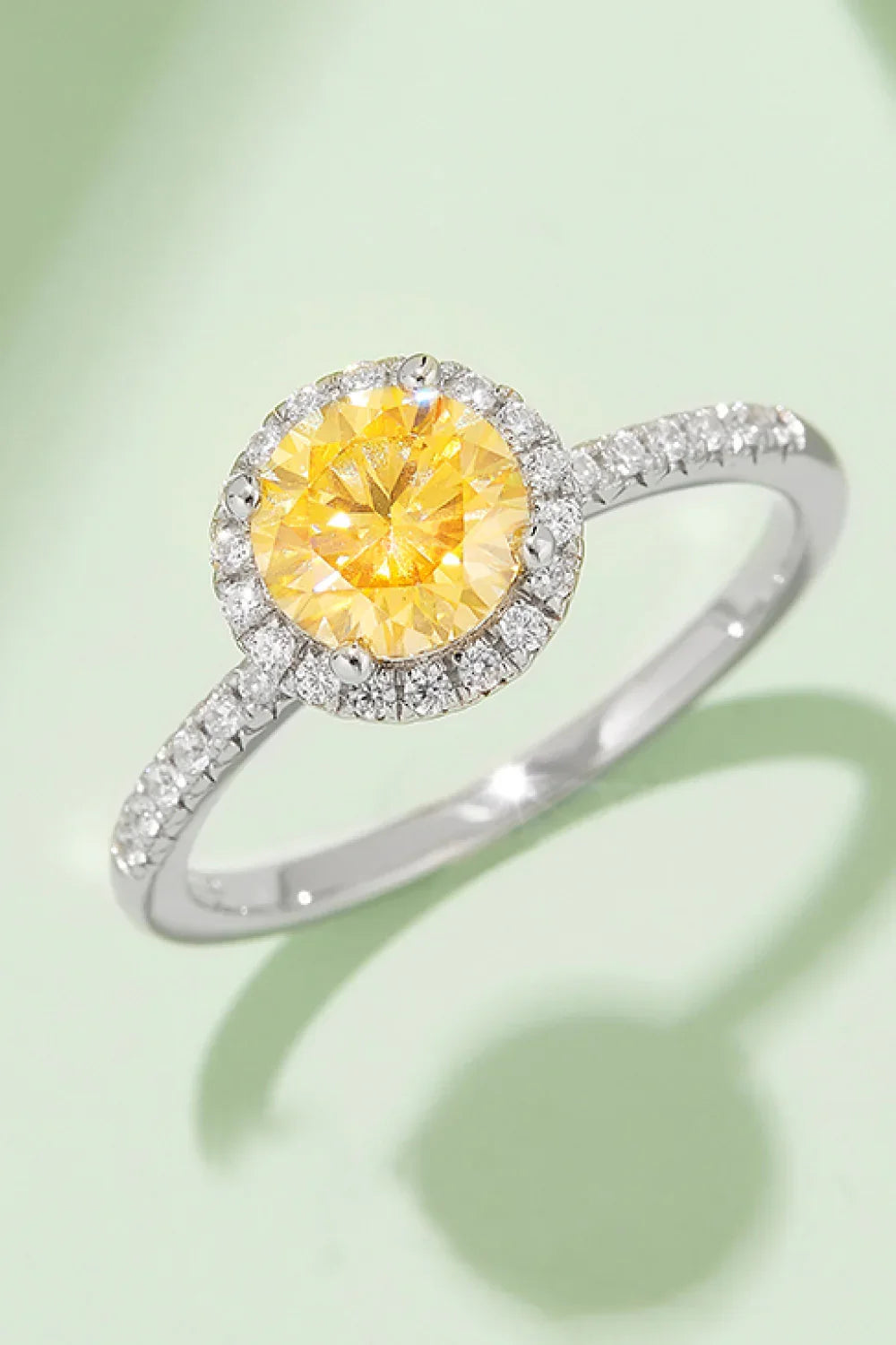 1 Carat Moissanite 925 Sterling Silver Halo Ring - VAleG