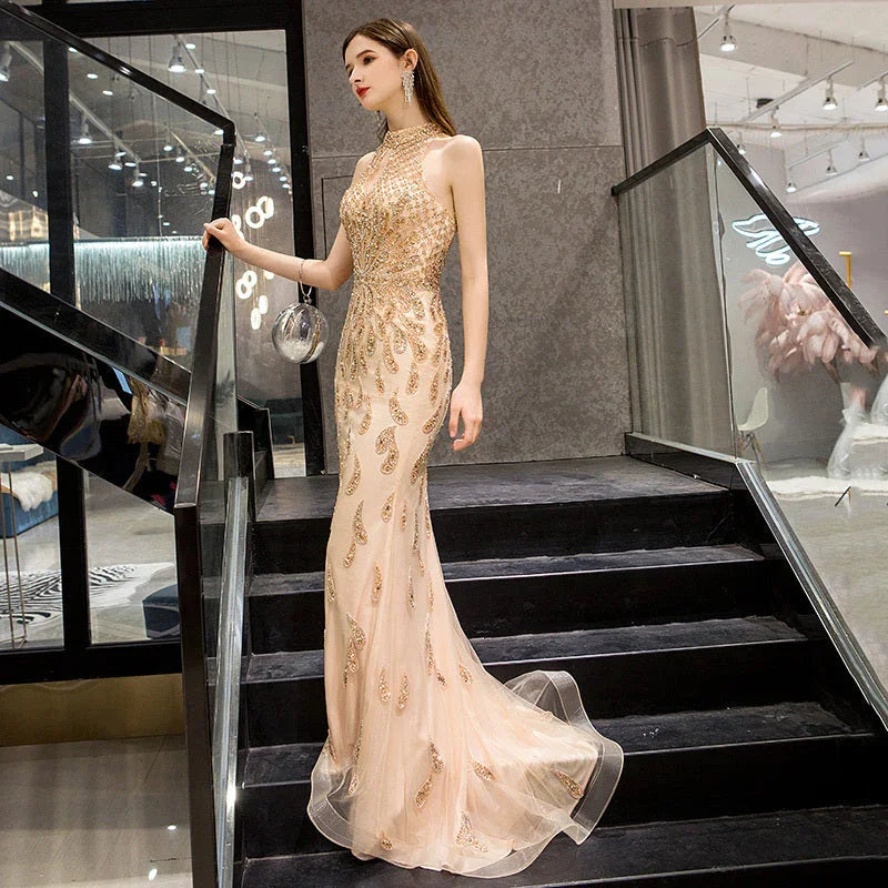 Temperament Fishtail Long Neck Thin Dress - VAleG
