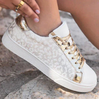 Vintage Leopard Print White Shoes - VAleG