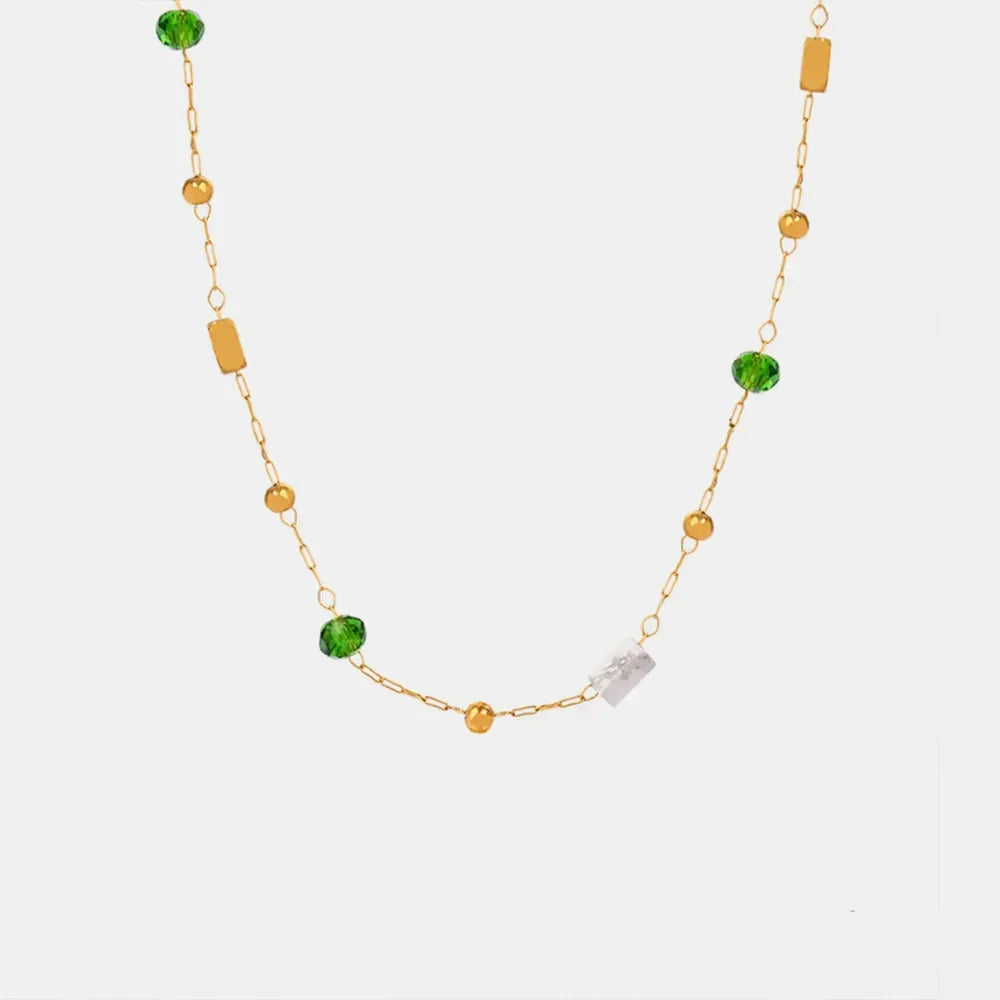Titanium Steel Gold-plated Bead Necklace - VAleG