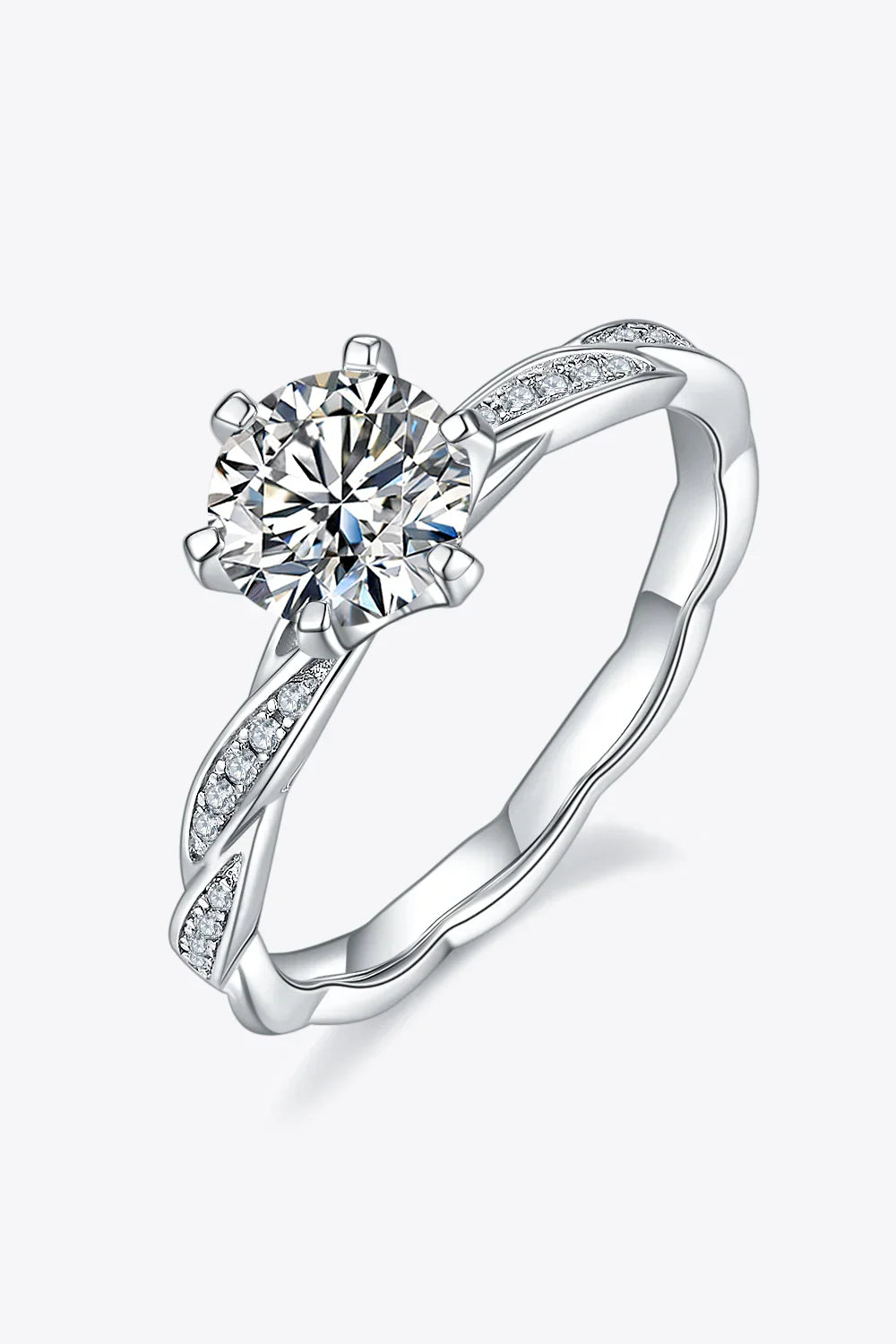 1 Carat Moissanite 925 Sterling Silver Ring - VAleG