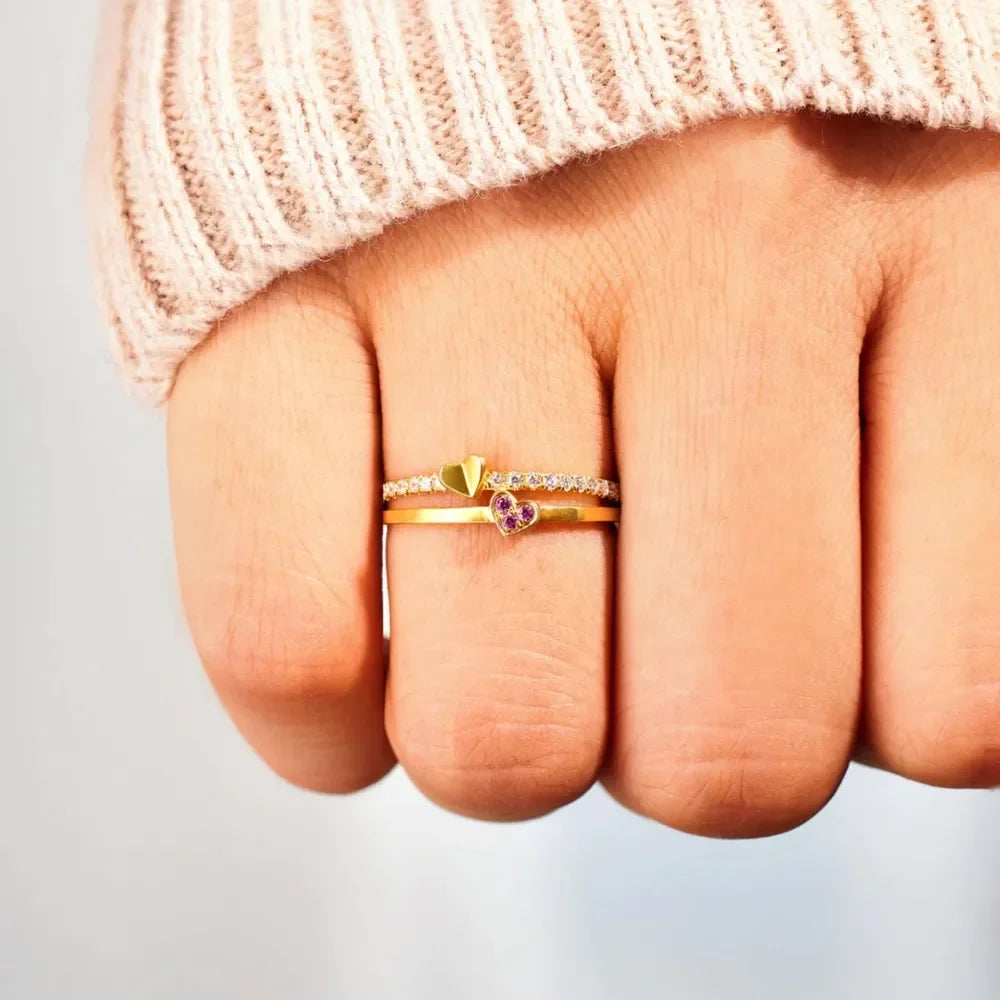 18K Gold-Plated 925 Sterling Silver Double-Layered Ring - VAleG