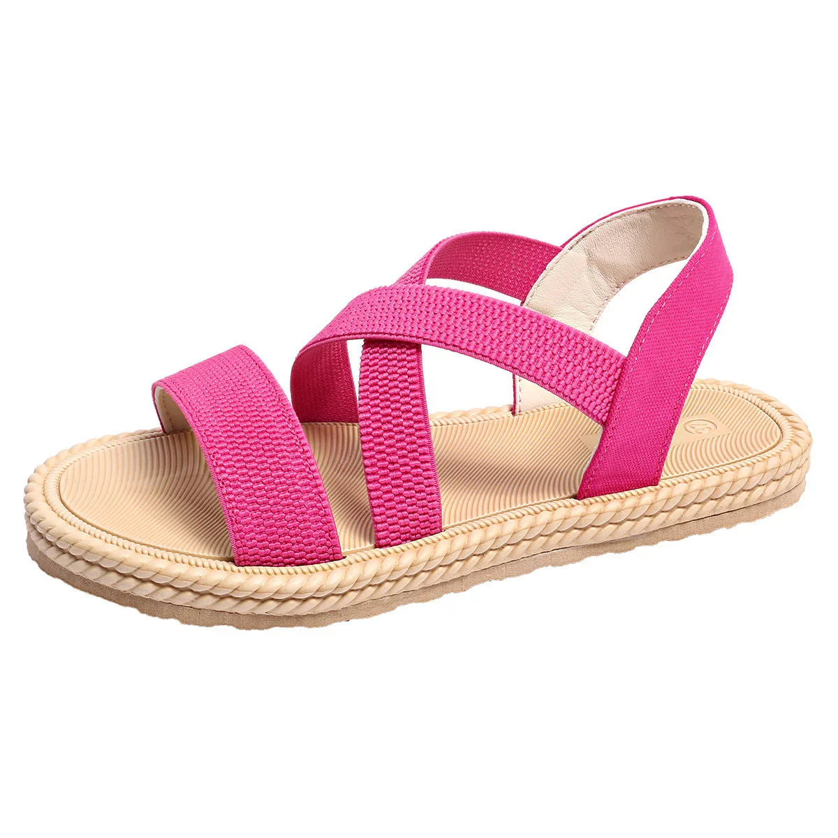 Women's Elastic Band Casual Student Plus Size Beach Roman Sandals - VAleG
