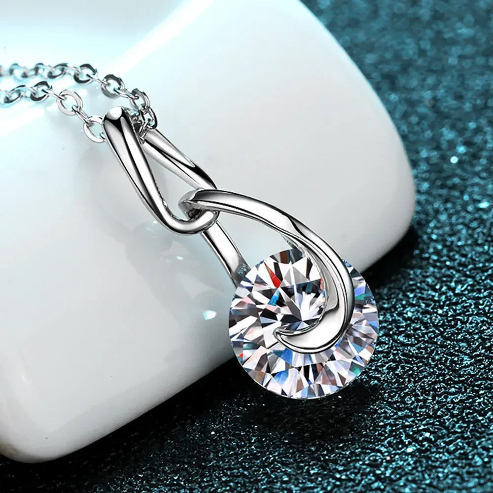 2 Carat Moissanite 925 Sterling Silver Necklace - VAleG
