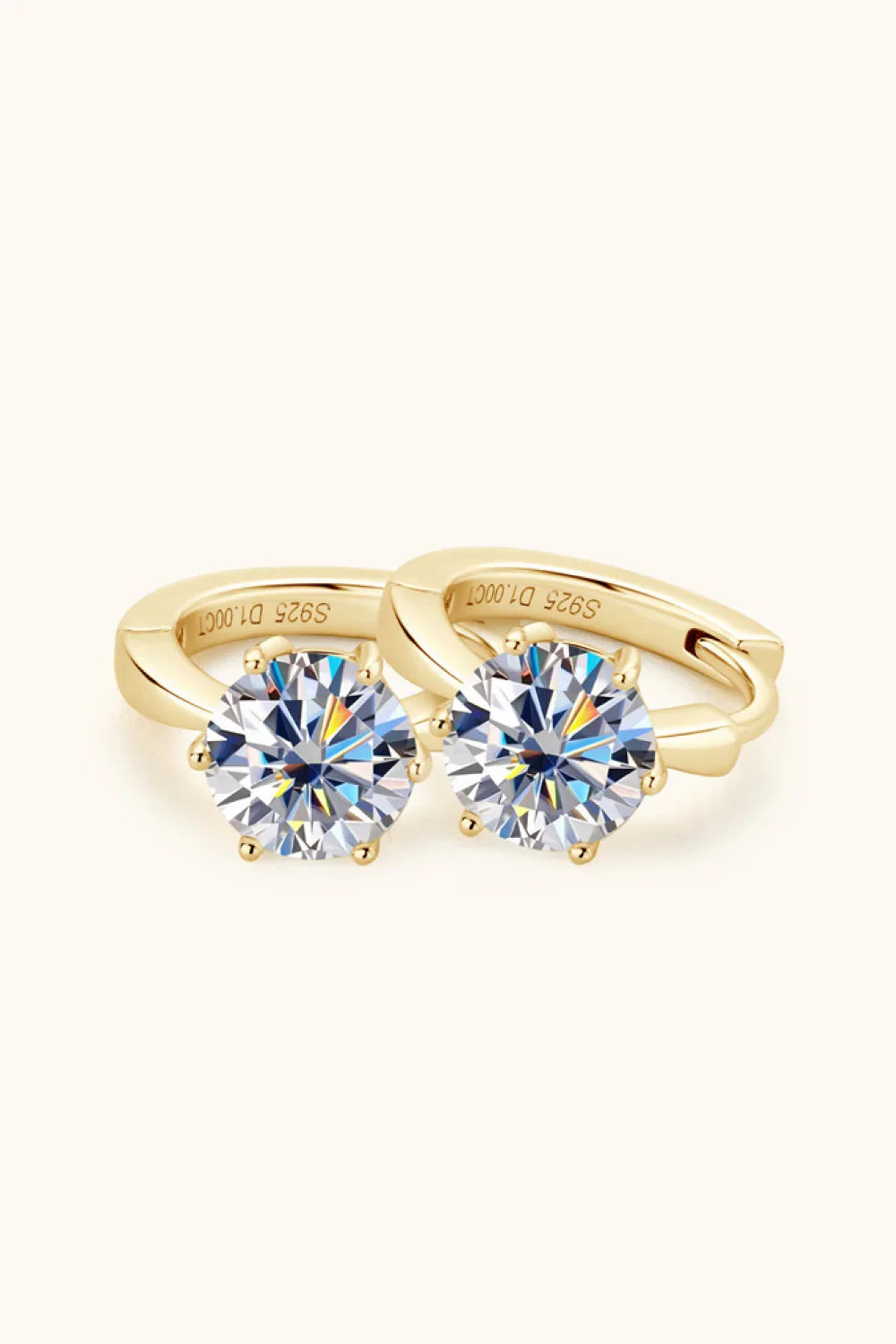 2 Carat Moissanite 925 Sterling Silver Huggie Earrings - VAleG