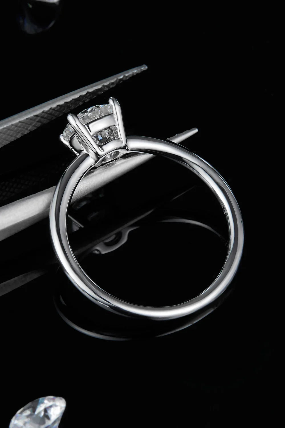 1 Carat Moissanite 925 Sterling Silver Solitaire Ring - VAleG
