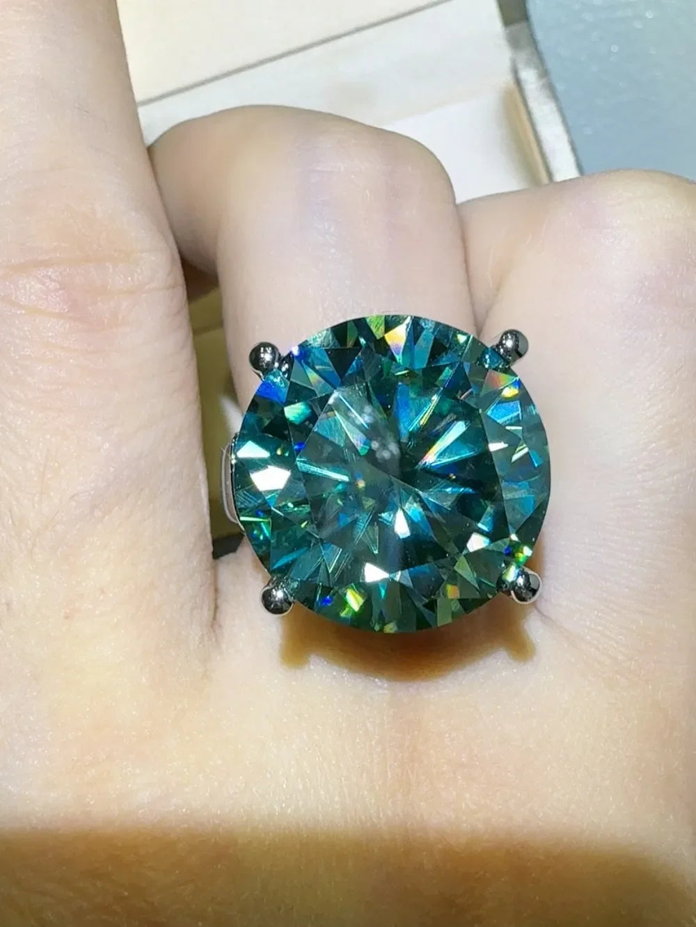 20 Carat Moissanite 925 Sterling Silver Ring - VAleG