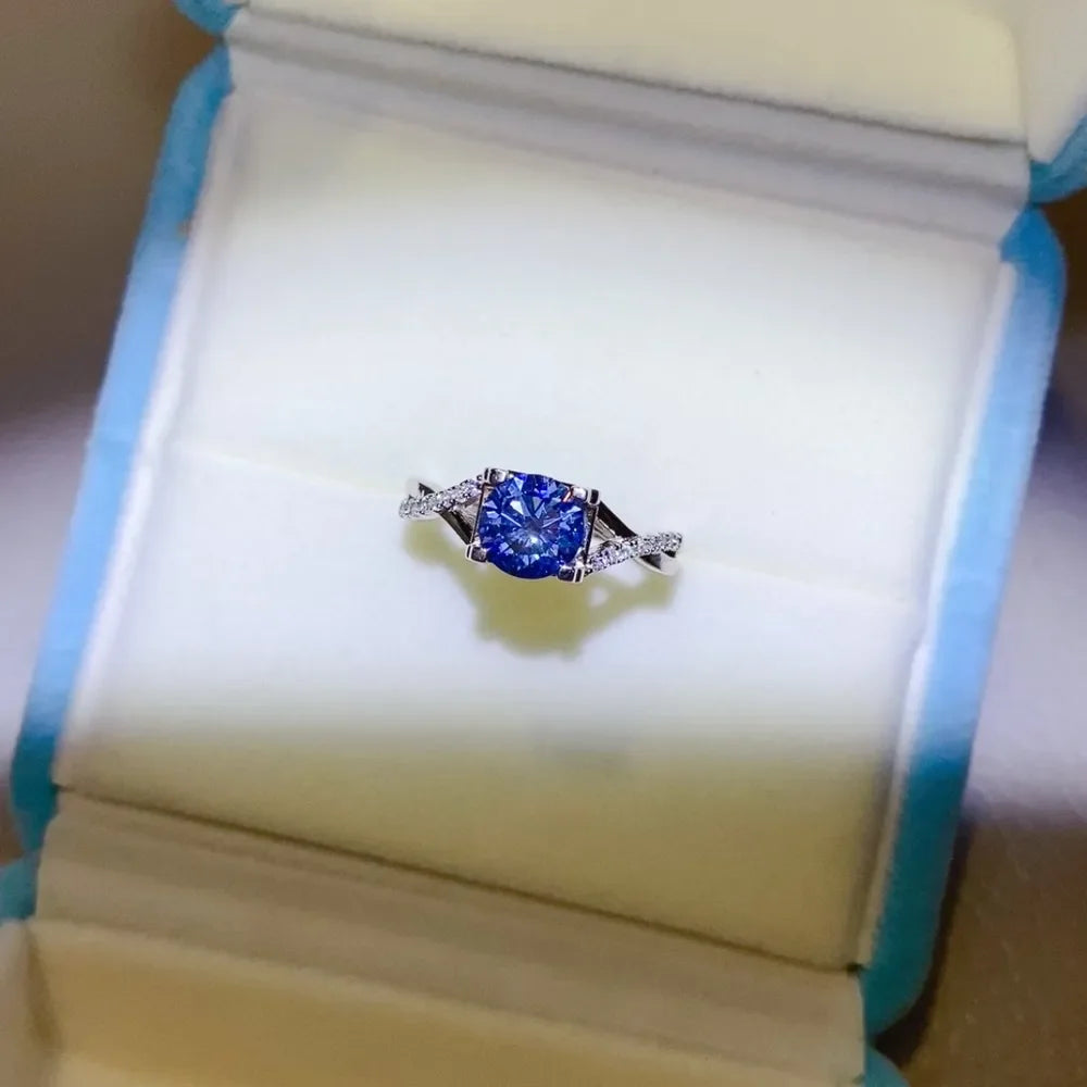 1 Carat Moissanite Crisscross 925 Sterling Silver Ring - VAleG