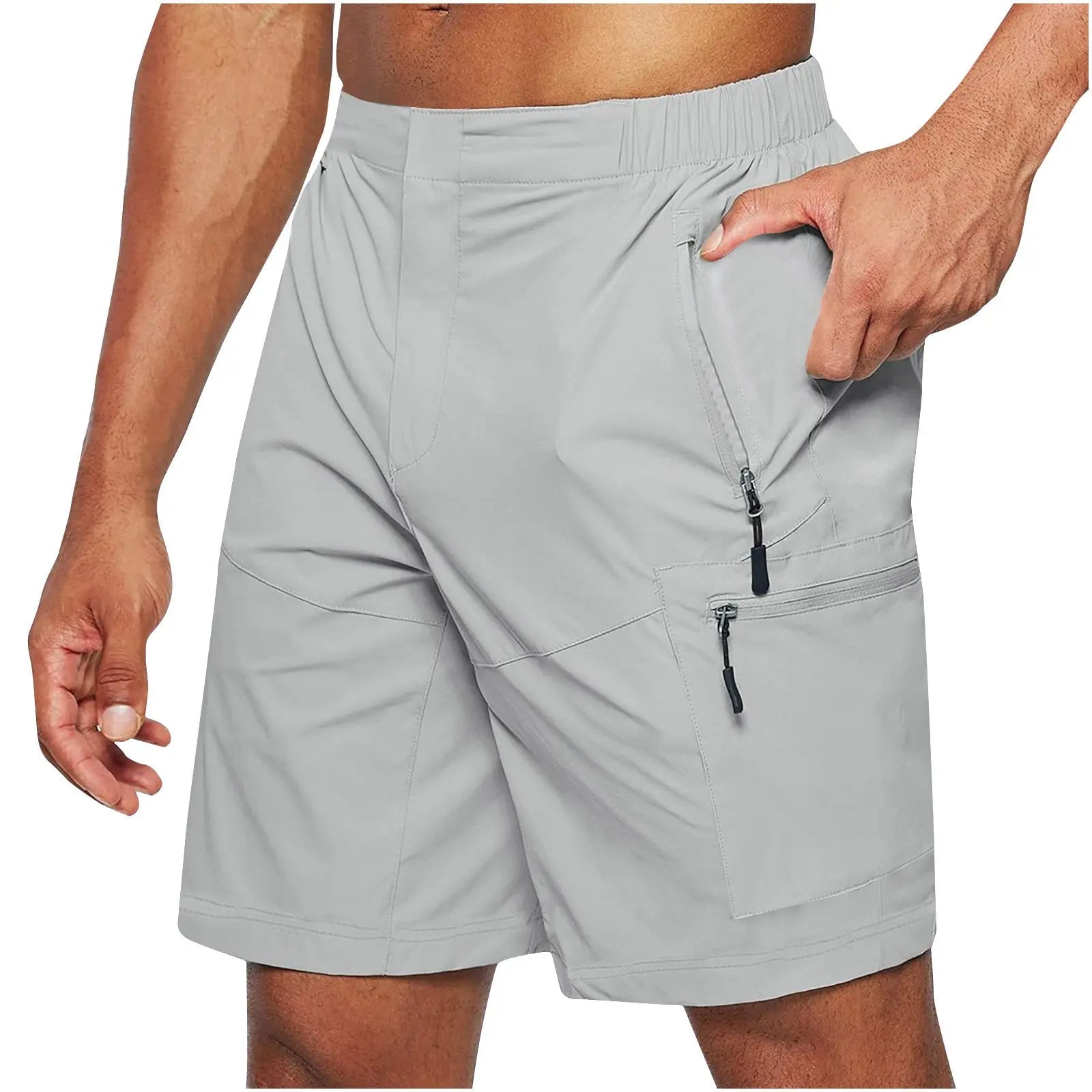 Pantaloncini estivi casual da uomo con elastico in vita, vestibilità comoda, alla moda, lunghi fino al ginocchio, a gamba dritta VAleG
