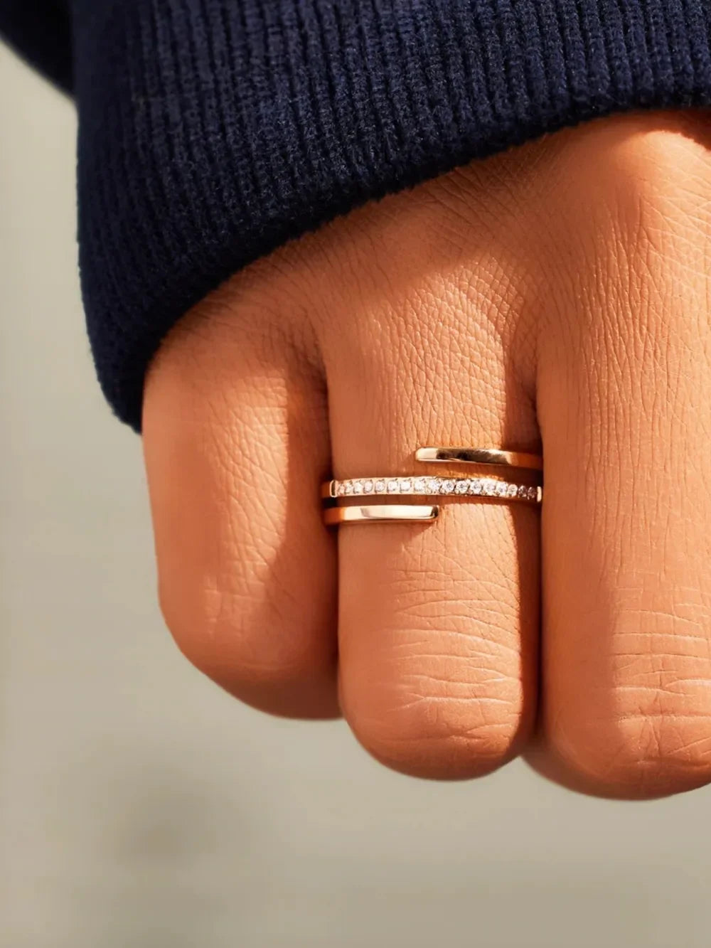 925 Sterling Silver Inlaid Zircon Ring - VAleG