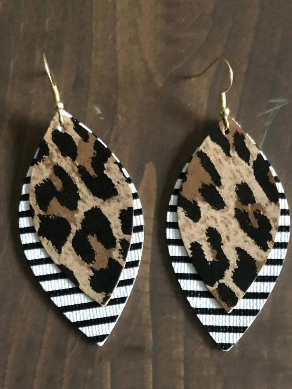 PU Leather Leaf Dangle Earrings - VAleG