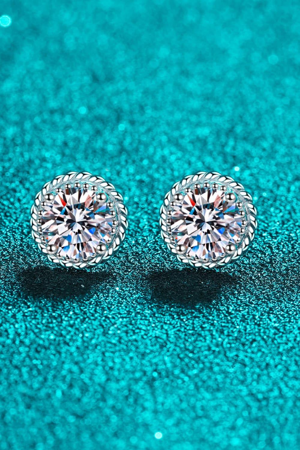 2 Carat Moissanite 925 Sterling Silver Stud Earrings - VAleG