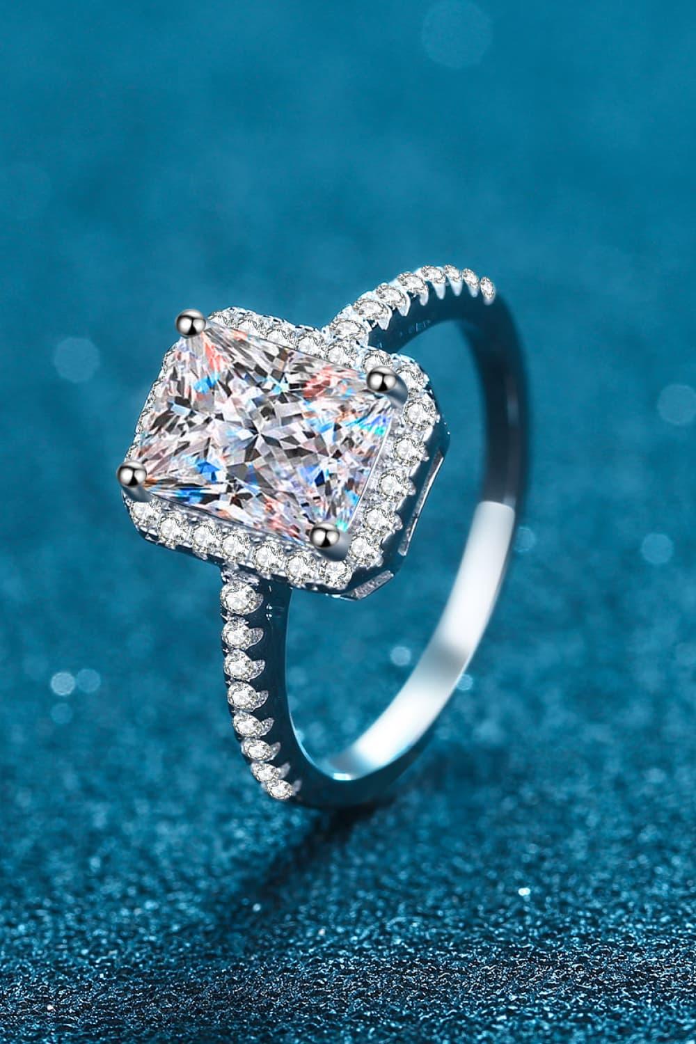 2 Carat Moissanite 925 Sterling Silver Halo Ring - VAleG
