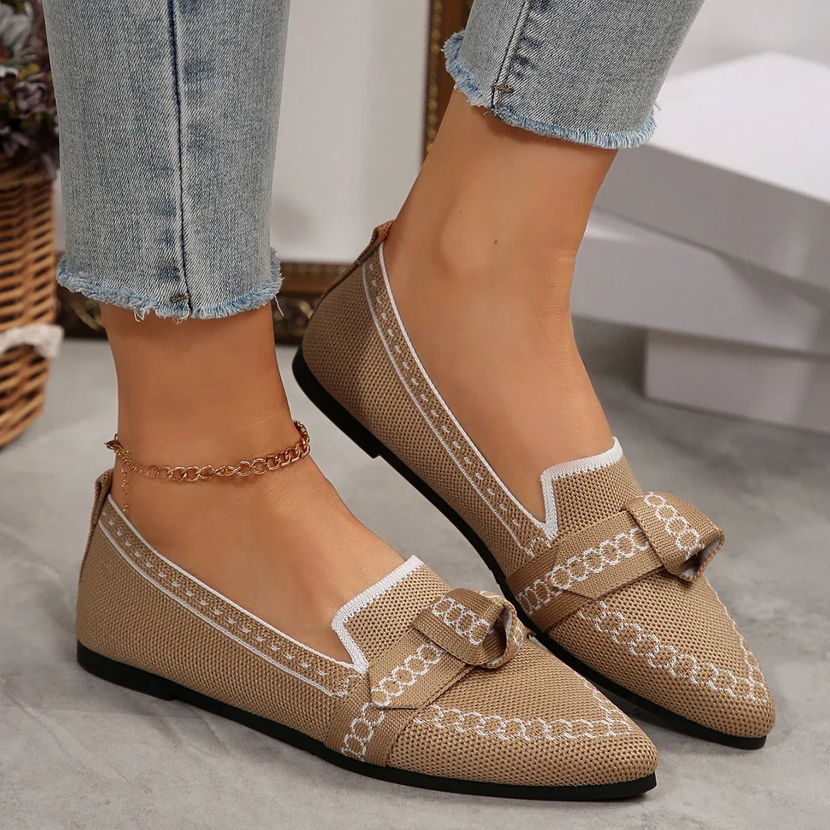 Bowknot Breathable Flat Shoes Women - VAleG