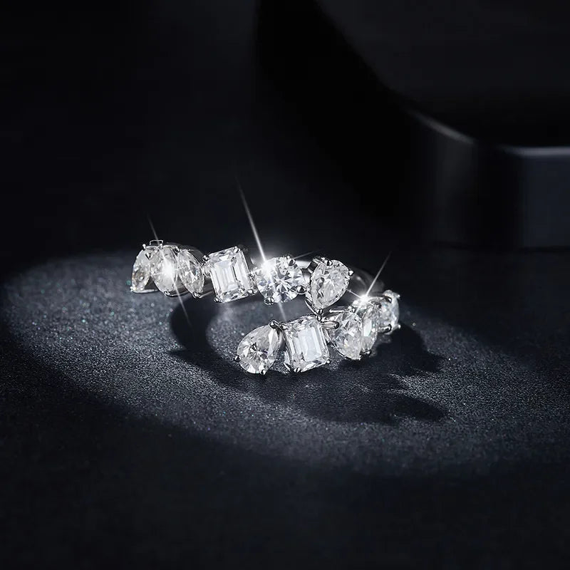 2.6 Carat Moissanite 925 Sterling Silver Bypass Ring - VAleG