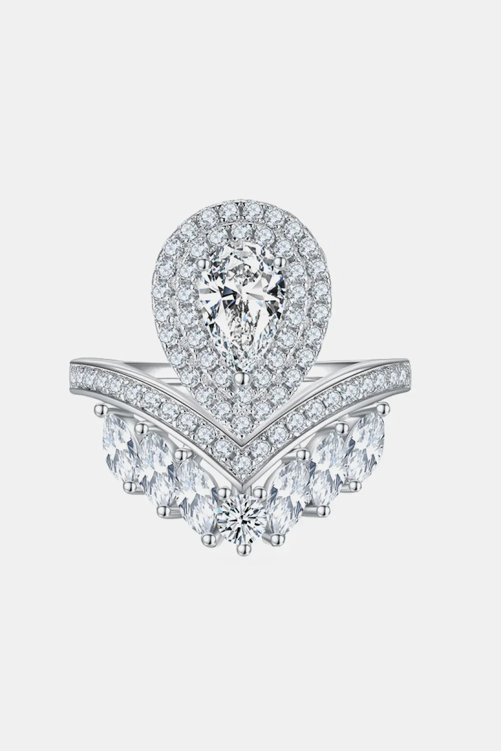 1 Carat Moissanite 925 Sterling Silver Crown Ring - VAleG