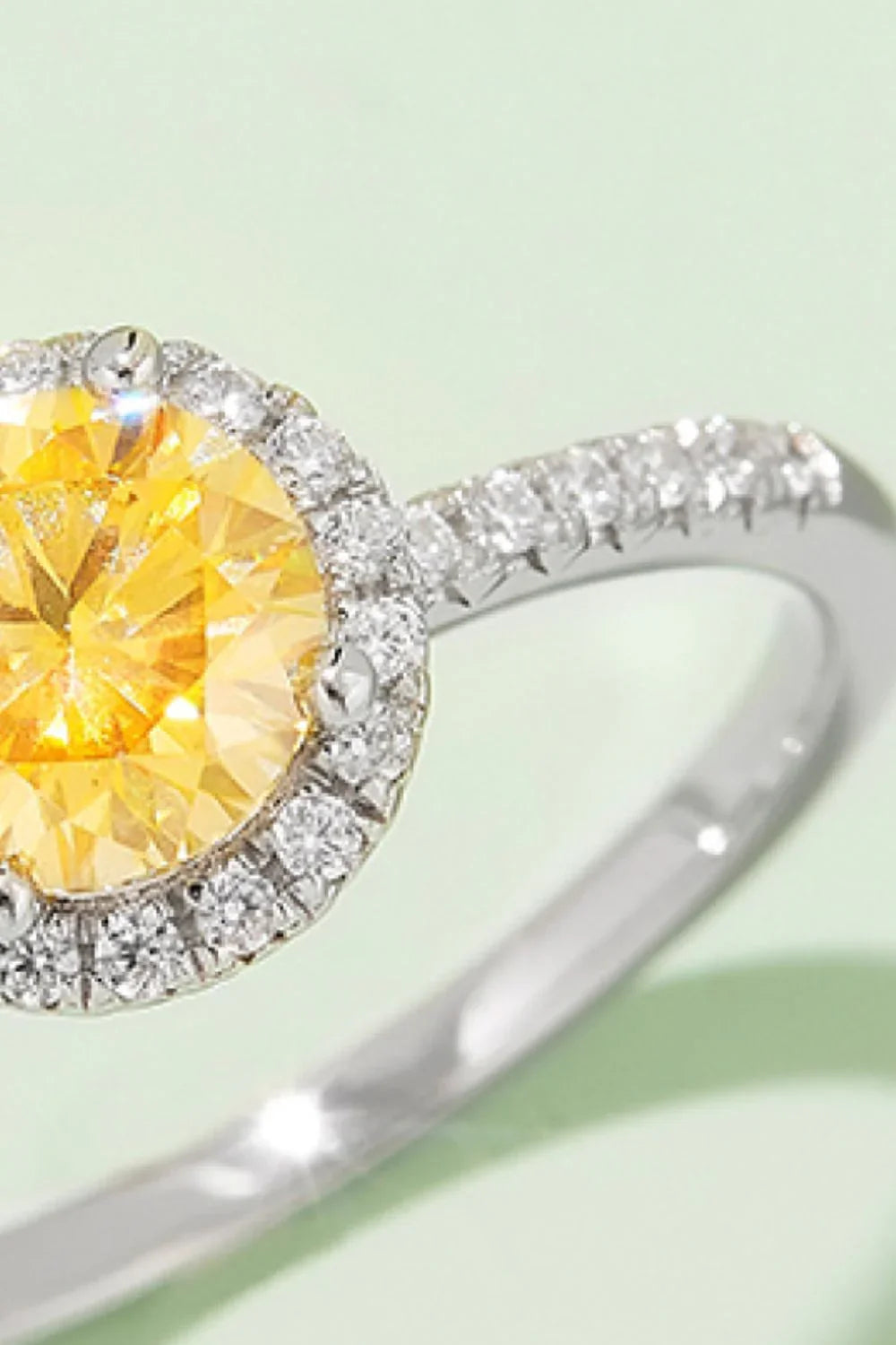 1 Carat Moissanite 925 Sterling Silver Halo Ring - VAleG