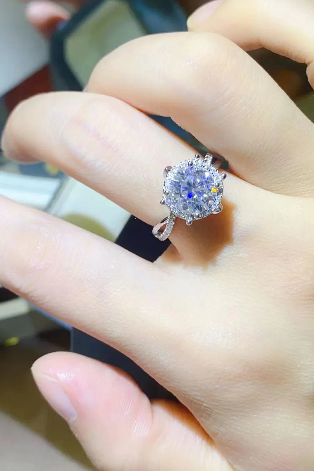 2 Carat Moissanite 925 Sterling Silver Ring - VAleG